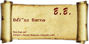 Bősz Barna névjegykártya