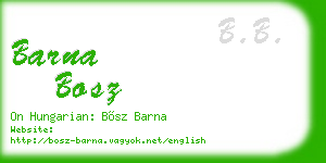 barna bosz business card